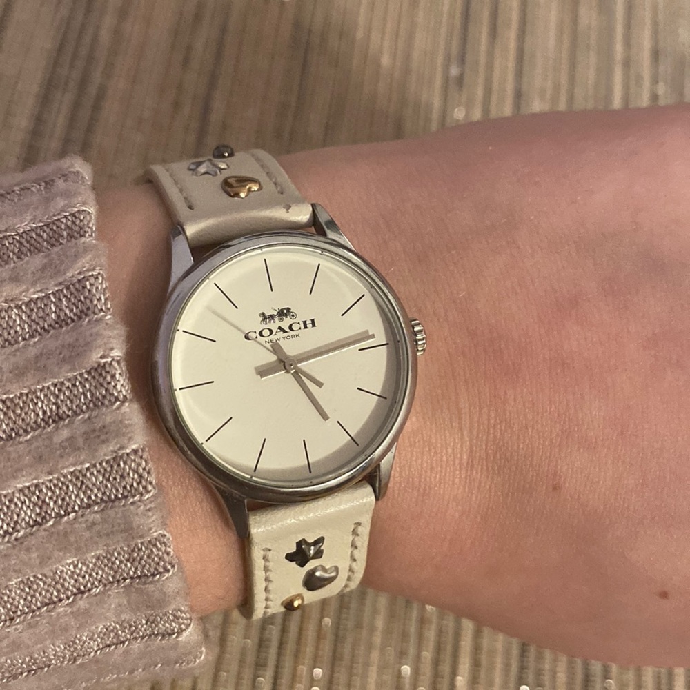 Coach white Heart and Stars Watch